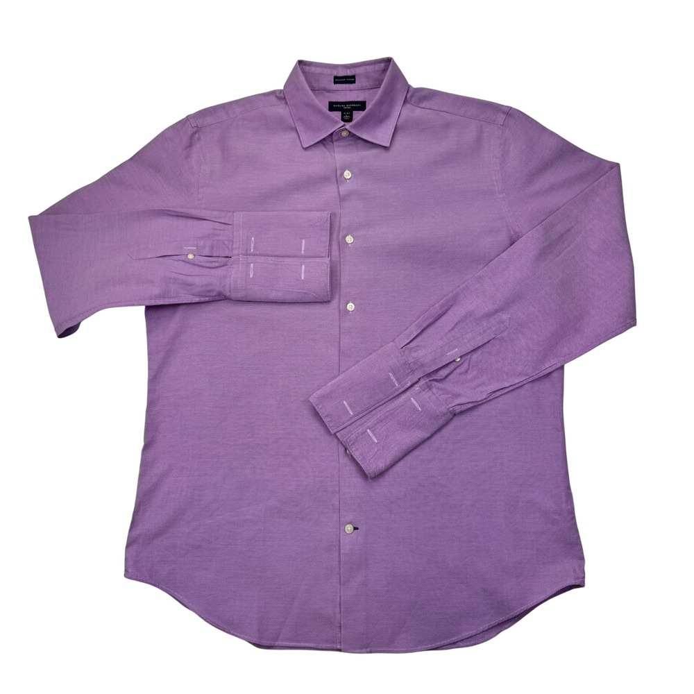 Banana Republic Fitted Egyptian Cotton French Cuff Dress Shirt Purple 16-16.5